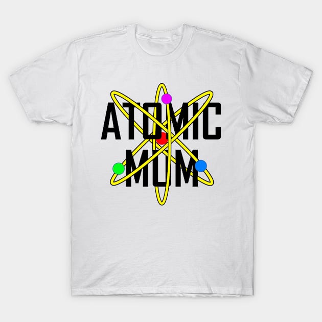 Atomic Mum Black T-Shirt by Penciligram